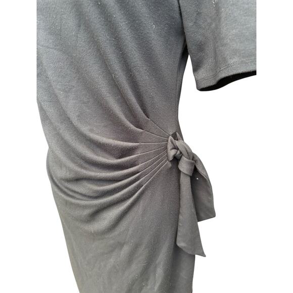 WHBM Black Side Tie Ruched Waist T Shirt Mini Dress - M - Picture 5 of 10